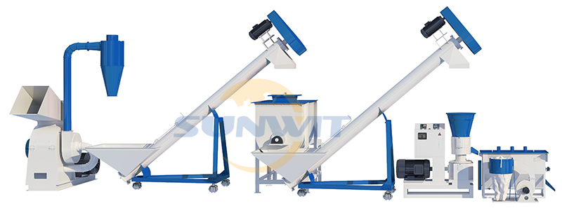 500kg to 1000kg per hour feed production line